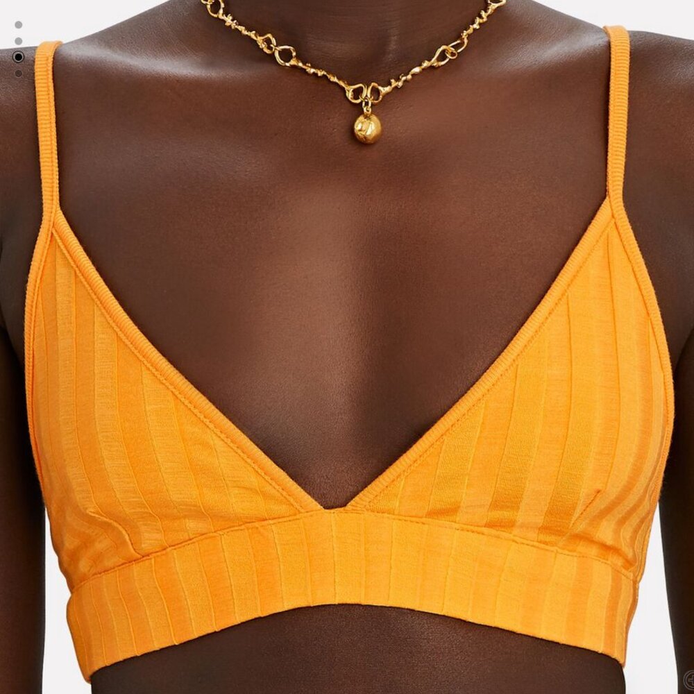 Jonathan Simkhai Rib Knit Triangle Bralette.
